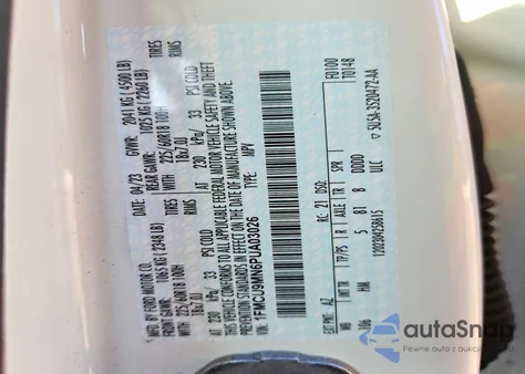 2023 Ford Escape St Line z USA, uszkodzony, nr VIN 1FMCU9MN6PUA03026